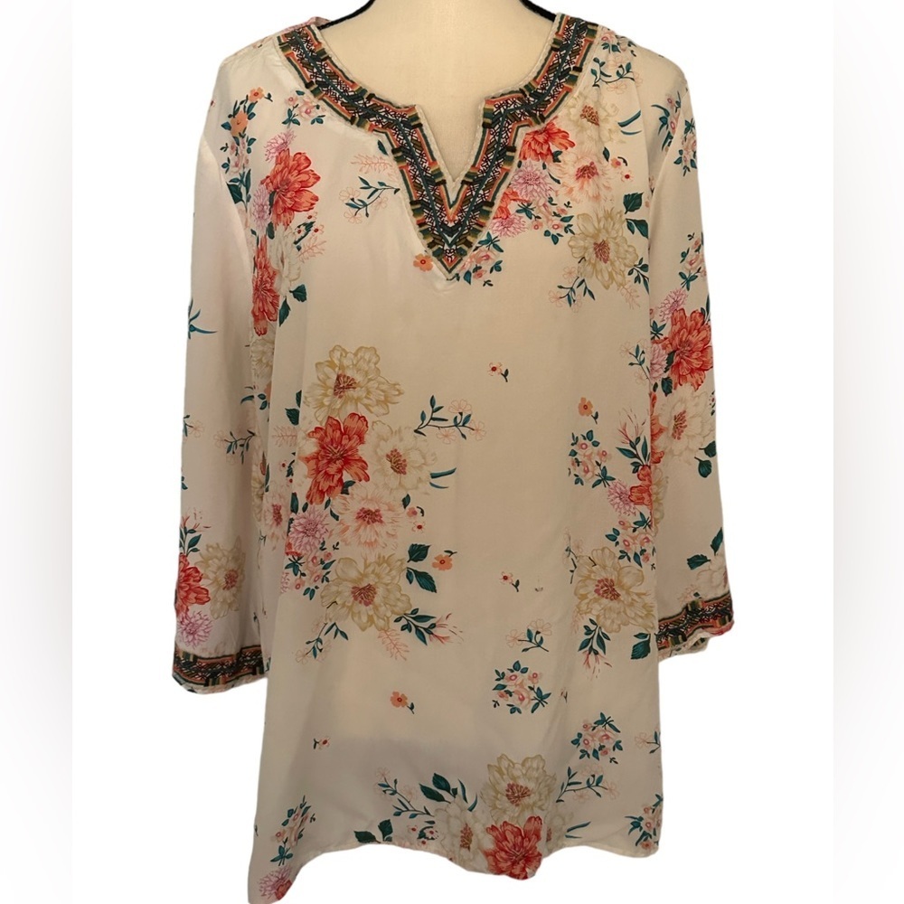 Linda anderson size XXL floral top blouse